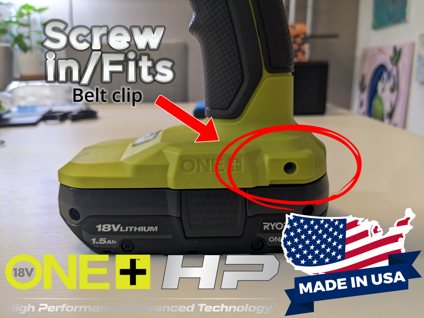 Ryobi Bit Holder/Ryobi One Plus HP Bit Clip/Ryobi One+ HP Bit Clip/Ryobi One+ hp Bit Holder - 100% Designed and Made in the USA!