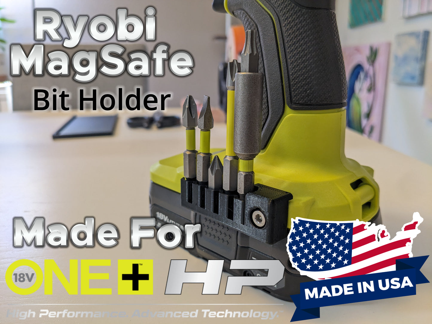 Ryobi Bit Holder/Ryobi One Plus HP Bit Clip/Ryobi One+ HP Bit Clip/Ryobi One+ hp Bit Holder - 100% Designed and Made in the USA!
