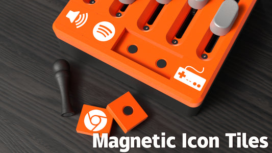 PC Audio Mixer Magnetic Tile Set | Magnetic Icons | Volume Controller | Deej