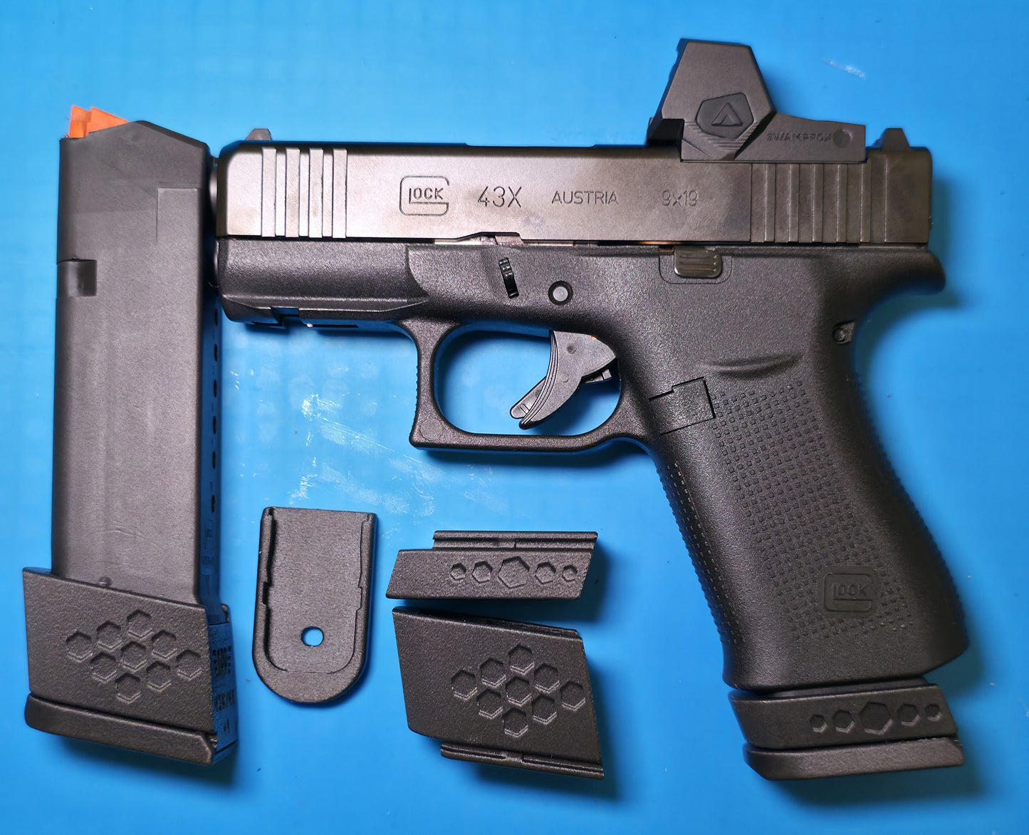 Glock 43X/48 Compatible Magazine Extension +2 or +4 Capacity